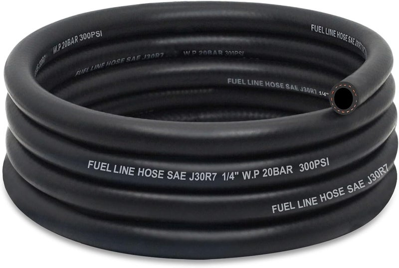 ZONBANG 1/4 Fuel Line, NBR Rubber 1/4 Fuel Hose Nylon Braided, Fuel Line Hose for Automotive Vehicles(10FT) - Image 1